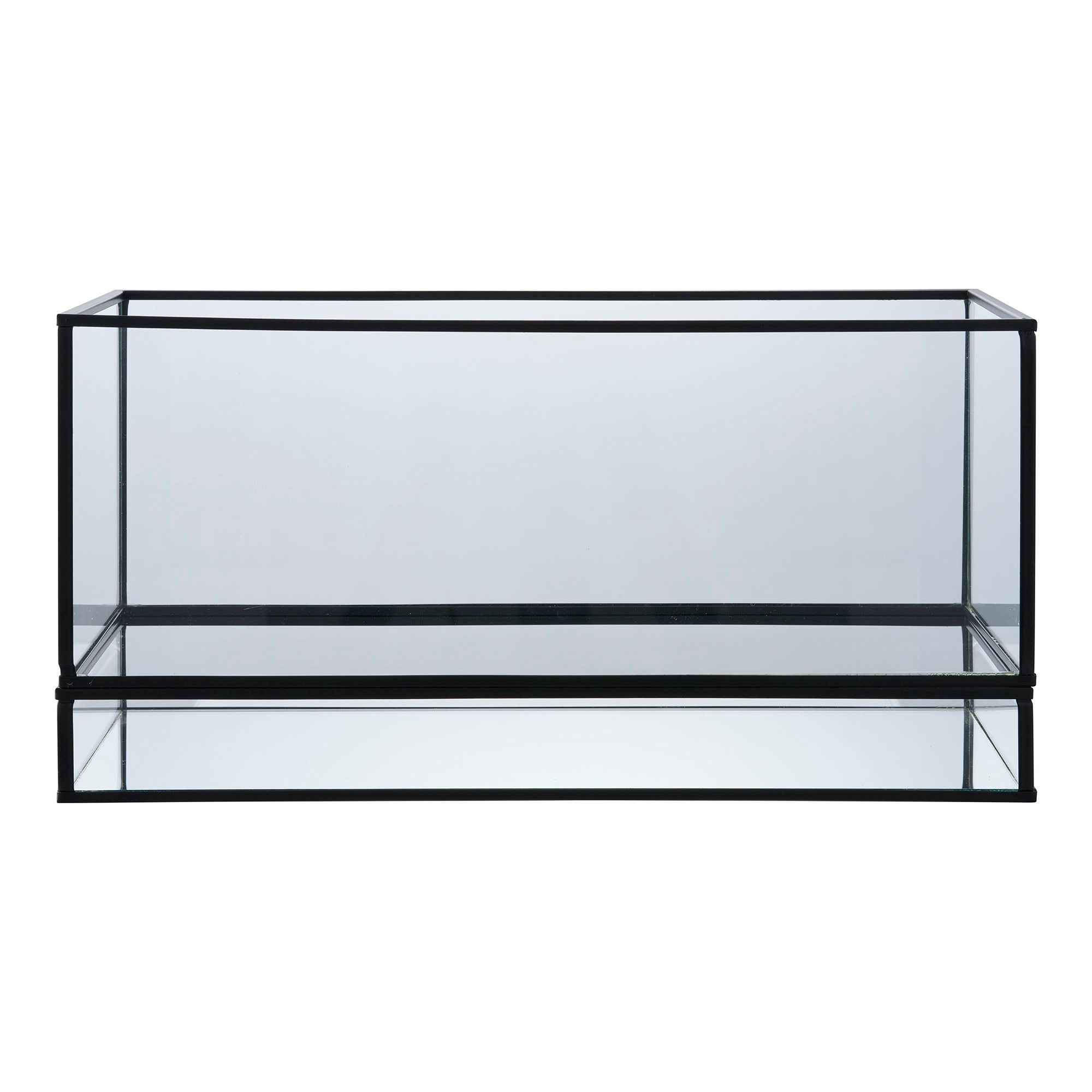 Hurricane Kerzenhalter – Glas & Metall, schwarz, 30×12×15 cm